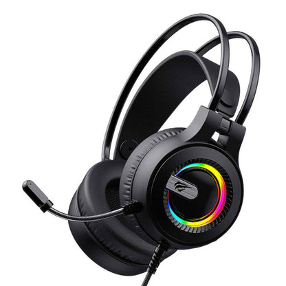 Cuffie Gaming 3.5mm HAVIT H2040d, RGB, 2.1m, Nere