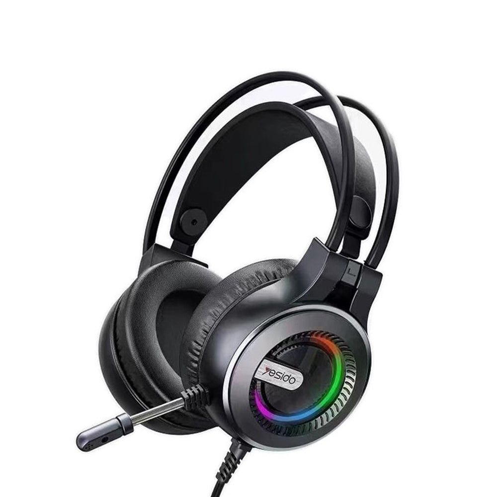 Casques Gaming 3.5mm Yesido EK02, RGB, 2.2m, Noirs