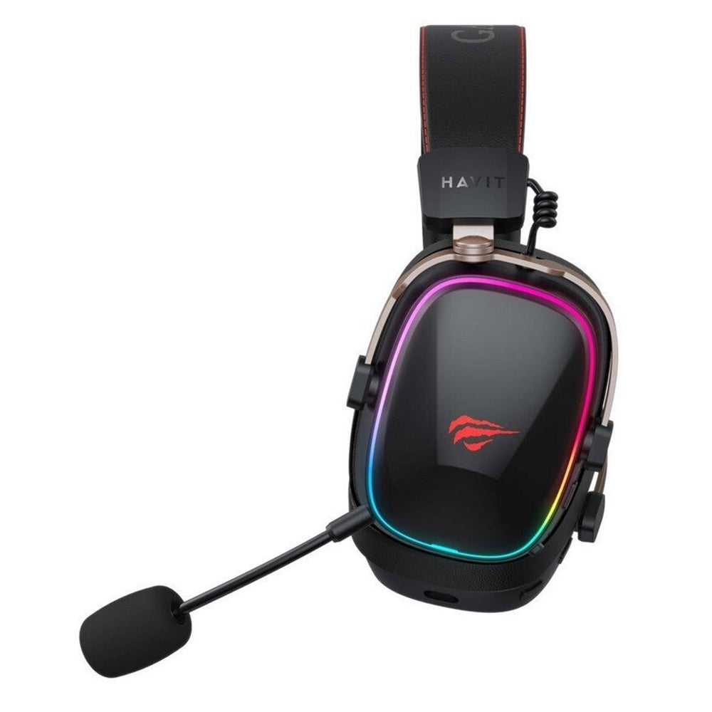 Cuffie Gaming Wireless HAVIT H2039BG, RGB, BT / Wi-Fi / Cablate, Nere Ocra