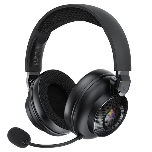 Cuffie Gaming Wireless Acefast H15, RGB, BT / Wi-FI / Cablate, Nere