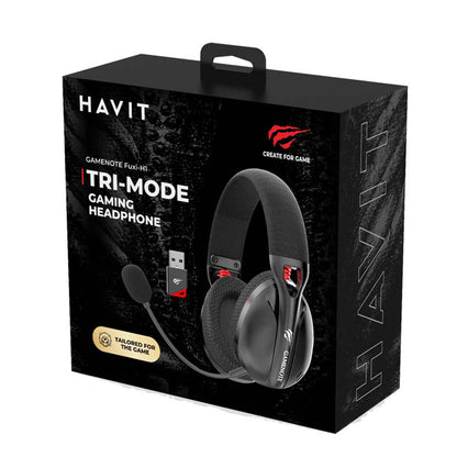 Cuffie Gaming Wireless HAVIT Fuxi-H3, BT / Wi-Fi / Wired, Grigio