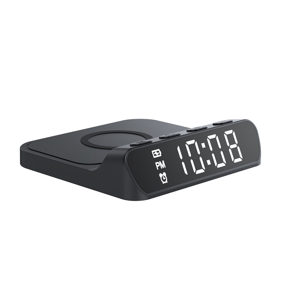 Digitaluhr HAVIT W3031 mit Wireless QI-Ladung, Schwarz