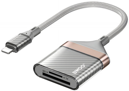 Lightning-Kartenleser BWOO BZ63, SD – microSD, Grau