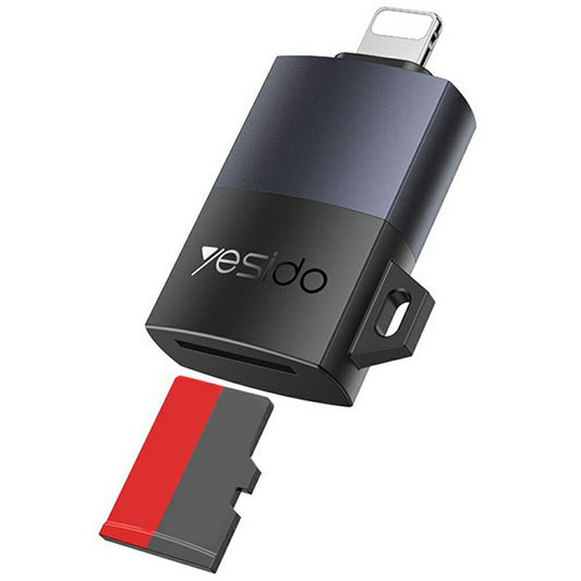Lettore di schede Lightning Yesido GS38, microSD, Grigio, Ricondizionato