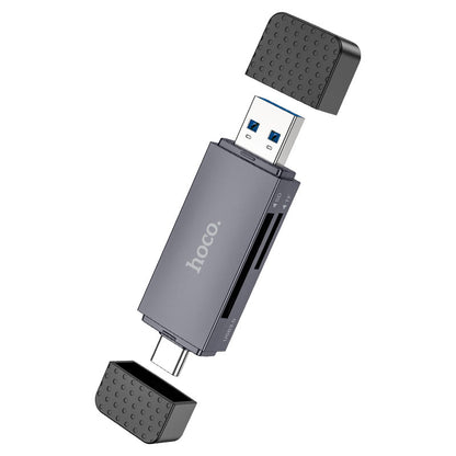 Lecteur de carte USB 3.0 / USB-C HOCO HB45, SD - microSD, Gris