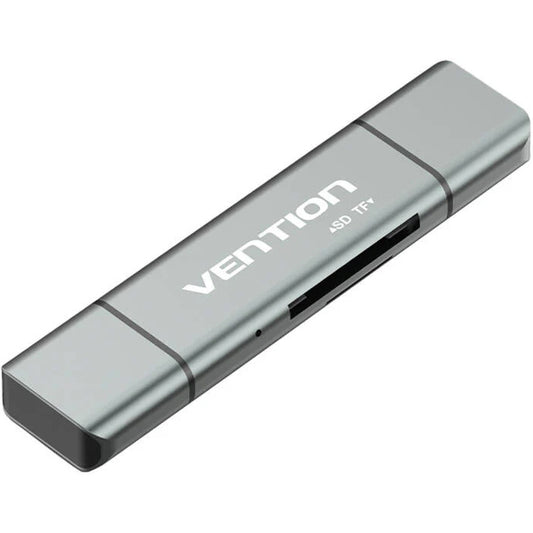Lecteur de carte USB / USB-C / microUSB Vention, SD - microSD, Gris CCJH0