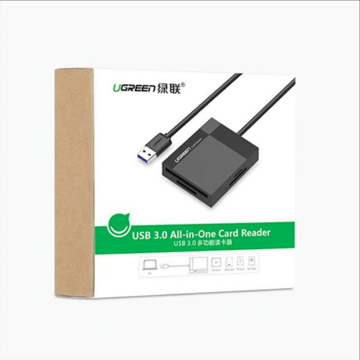 USB 3.0 Kartenleser UGREEN CR125, SD - microSD - CF - MS, Schwarz