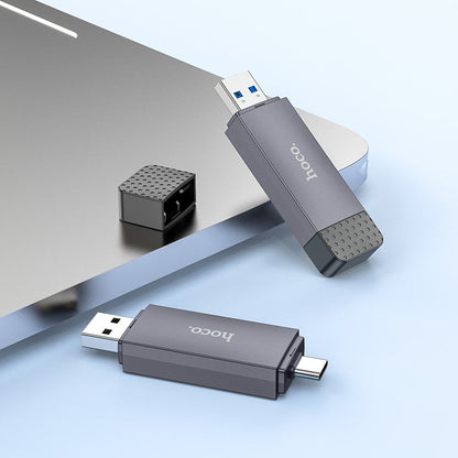 Lecteur de carte USB 3.0 / USB-C HOCO HB45, SD - microSD, Gris
