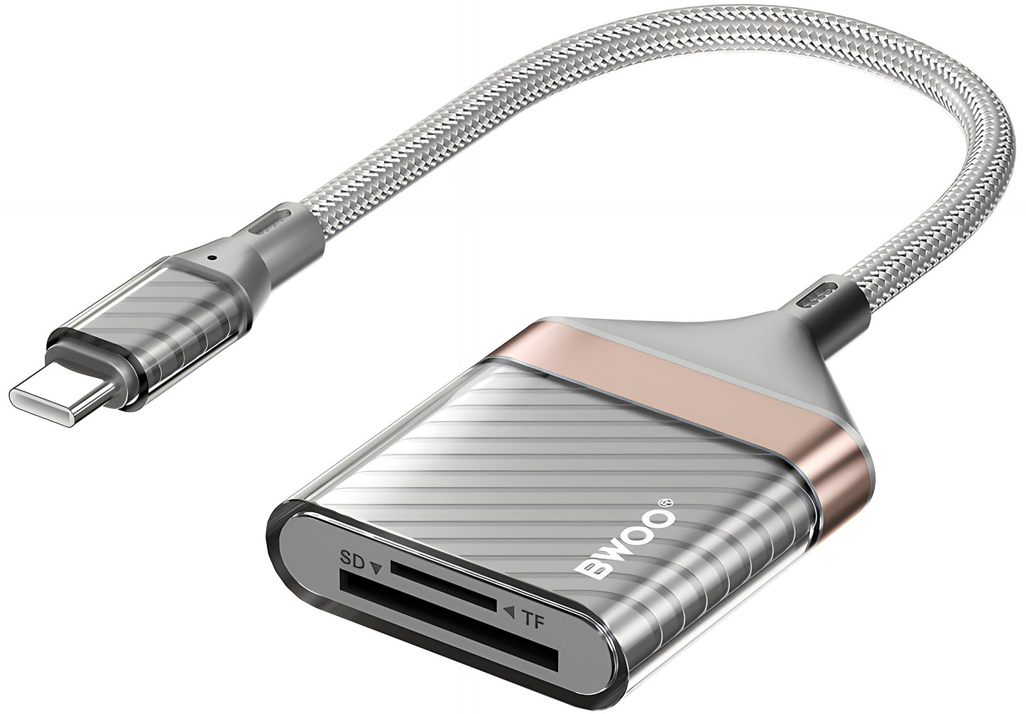 USB-C Kartenleser BWOO BZ64, SD - microSD, Grau