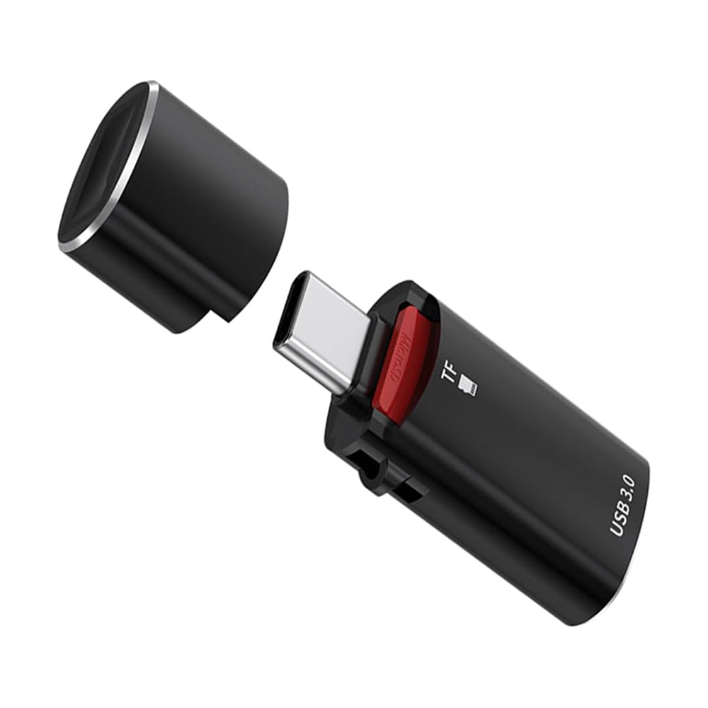 Kartenleser USB-C Techsuit AluVoltX, USB-A (OTG) - microSD, Schwarz