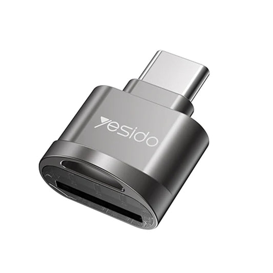Lecteur de carte USB-C Yesido GS19, USB-A (OTG) - microSD, Gris