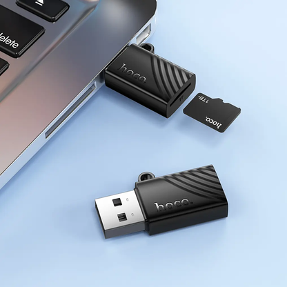 Lecteur de carte USB HOCO HB53, microSD, Noir