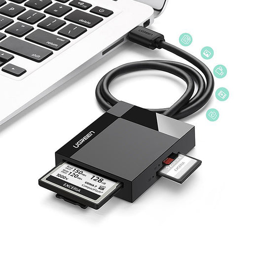 Lecteur de carte USB 3.0 UGREEN CR125, SD - microSD - CF - MS, Noir