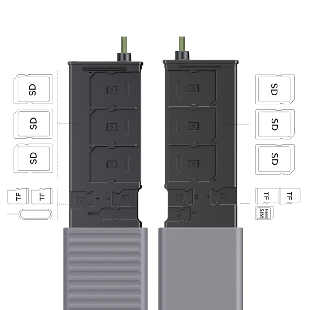 Lettore di schede USB / USB-C con Organizzatore UGREEN CM856 (55899), 2 x SD - microSD, Grigio