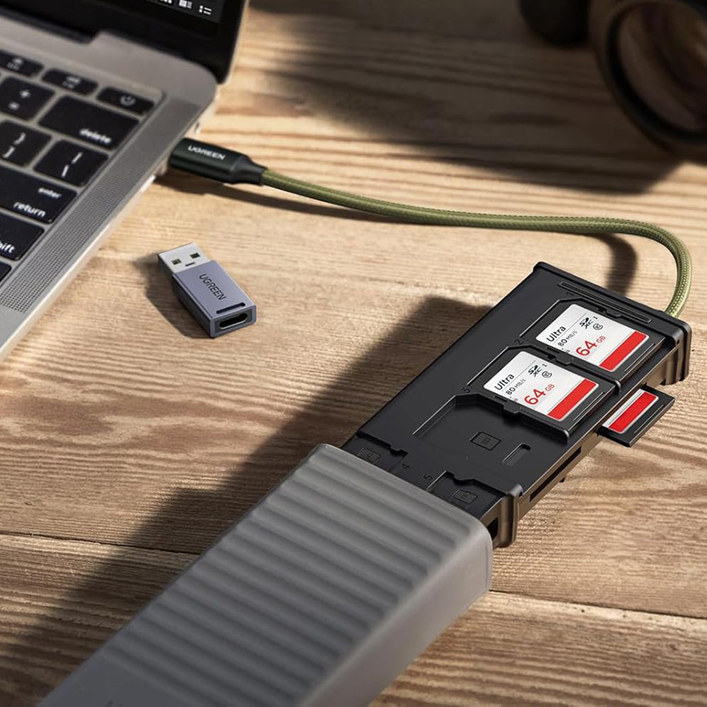 Lettore di schede USB / USB-C con Organizzatore UGREEN CM856 (55899), 2 x SD - microSD, Grigio