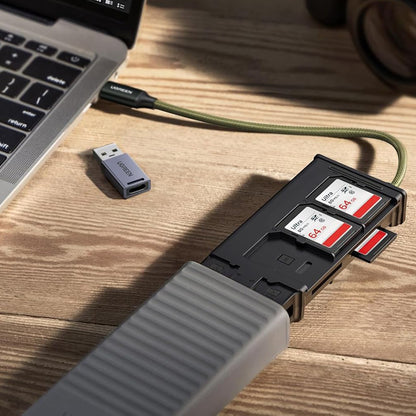 Lettore di schede USB / USB-C con Organizzatore UGREEN CM856 (55899), 2 x SD - microSD, Grigio