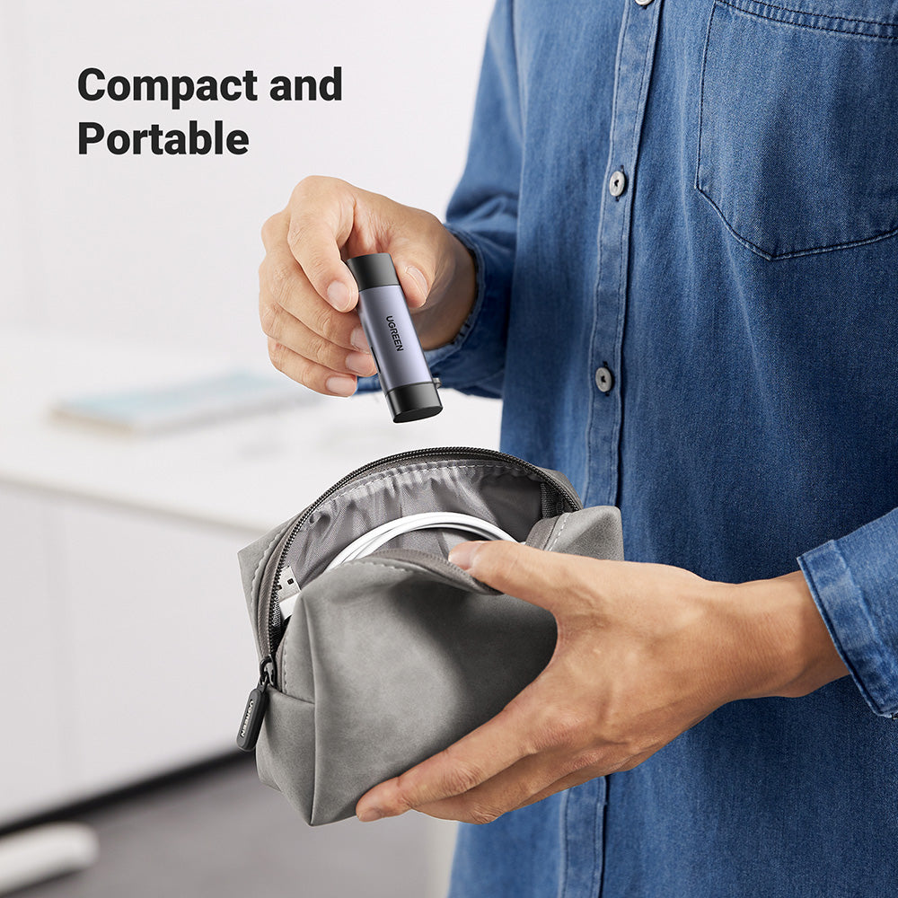 Lettore di schede USB / USB-C UGREEN CM185, SD - microSD, Grigio