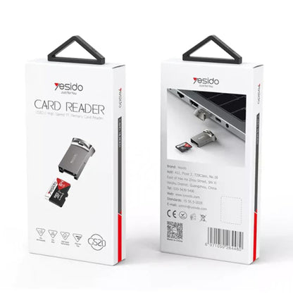 Lettore di schede USB Yesido GS20, microSD, Grigio