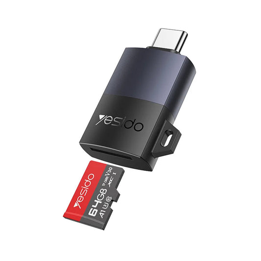 Lecteur de carte USB Yesido GS37, microSD, Noir