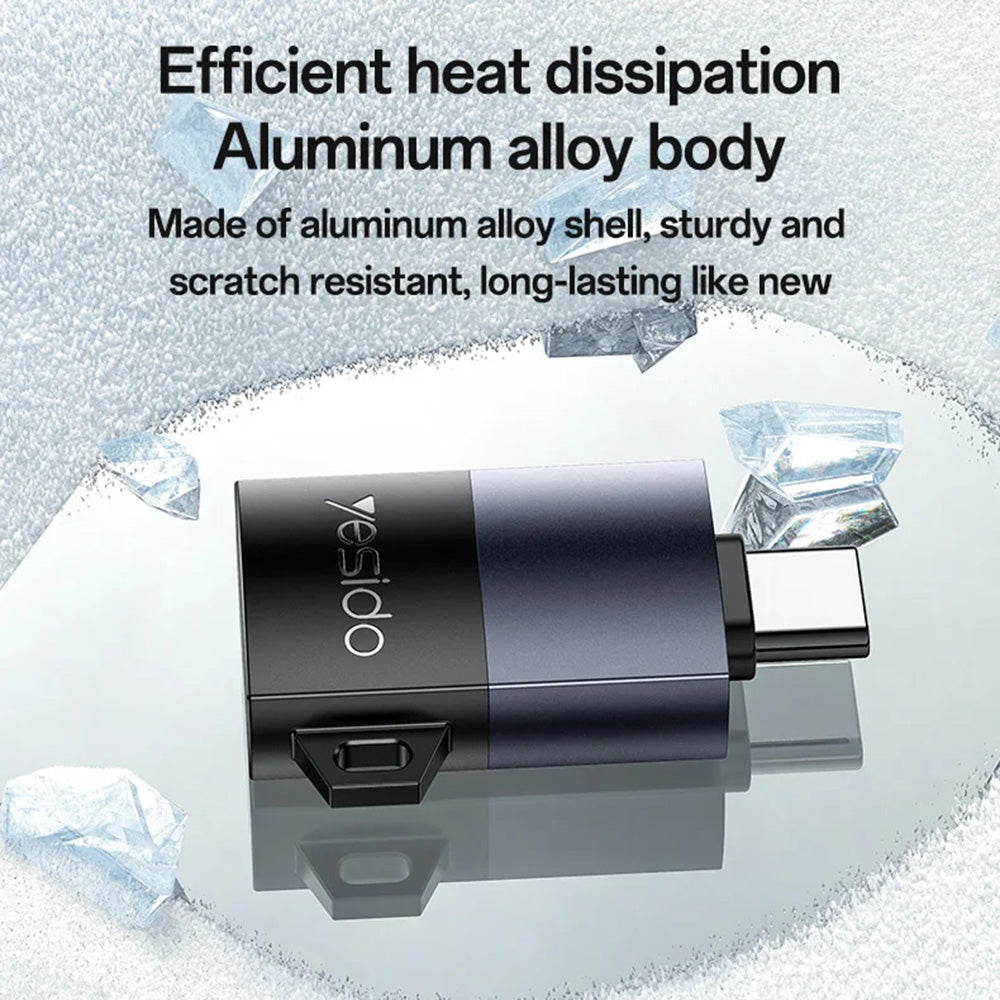 Lettore di schede USB Yesido GS37, microSD, Nero