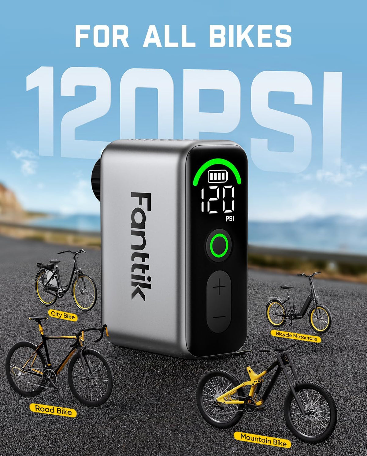 Fahrradkompressor Fanttik X10 Ace Tiny, Grau
