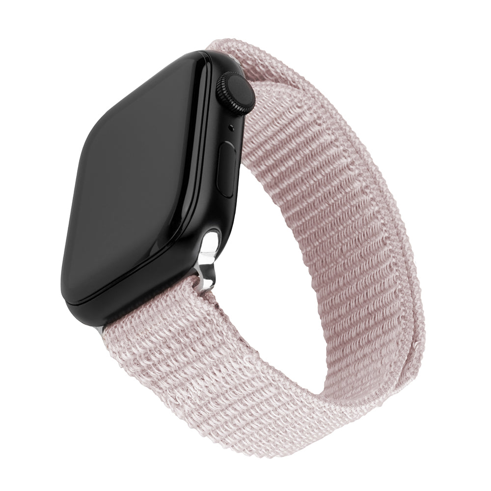 Fixed Nylon Sporty Armband für Apple Watch 49mm / 46mm / 45mm / 44mm / 42mm Serie, Roségold