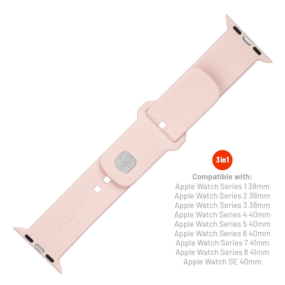 Fixed Silicone Sporty Armband für Apple Watch 42mm / 41mm / 40mm / 38mm Serie, Rosa