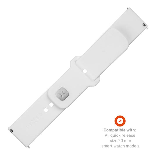 Cinturino Fixed Silicone Sporty per Samsung Galaxy Watch / Huawei Watch Series, 20mm, Bianco