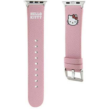 Hello Kitty Lederarmband Kitty Head für Apple Watch 42mm / 41mm / 40mm / 38mm Serie, Rosa