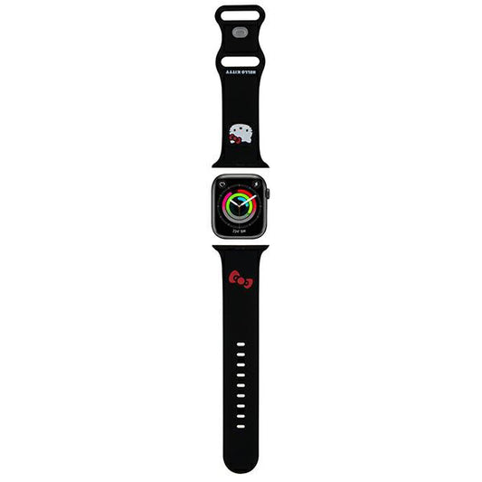 Cinturino Hello Kitty Silicone Kitty Head per Apple Watch 49mm / 46mm / 45mm / 44mm / 42mm Series, Nero