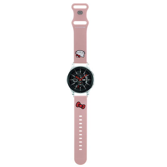 Cinturino Hello Kitty Silicone Kitty Head per Samsung Galaxy Watch / Huawei Watch 46mm / 45mm / 41mm Series, Rosa.