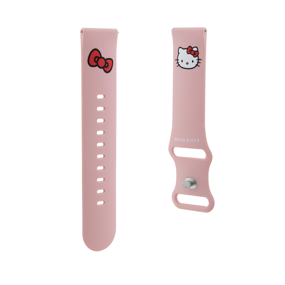 Cinturino Hello Kitty Silicone Kitty Head per Samsung Galaxy Watch / Huawei Watch 46mm / 45mm / 41mm Series, Rosa.