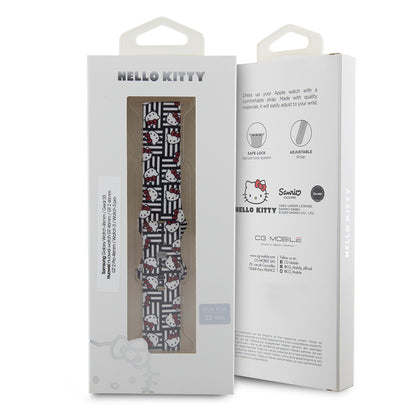 Cinturino Hello Kitty Silicone Kitty Heads & Stripes per Samsung Galaxy Watch / Huawei Watch Series, Nero