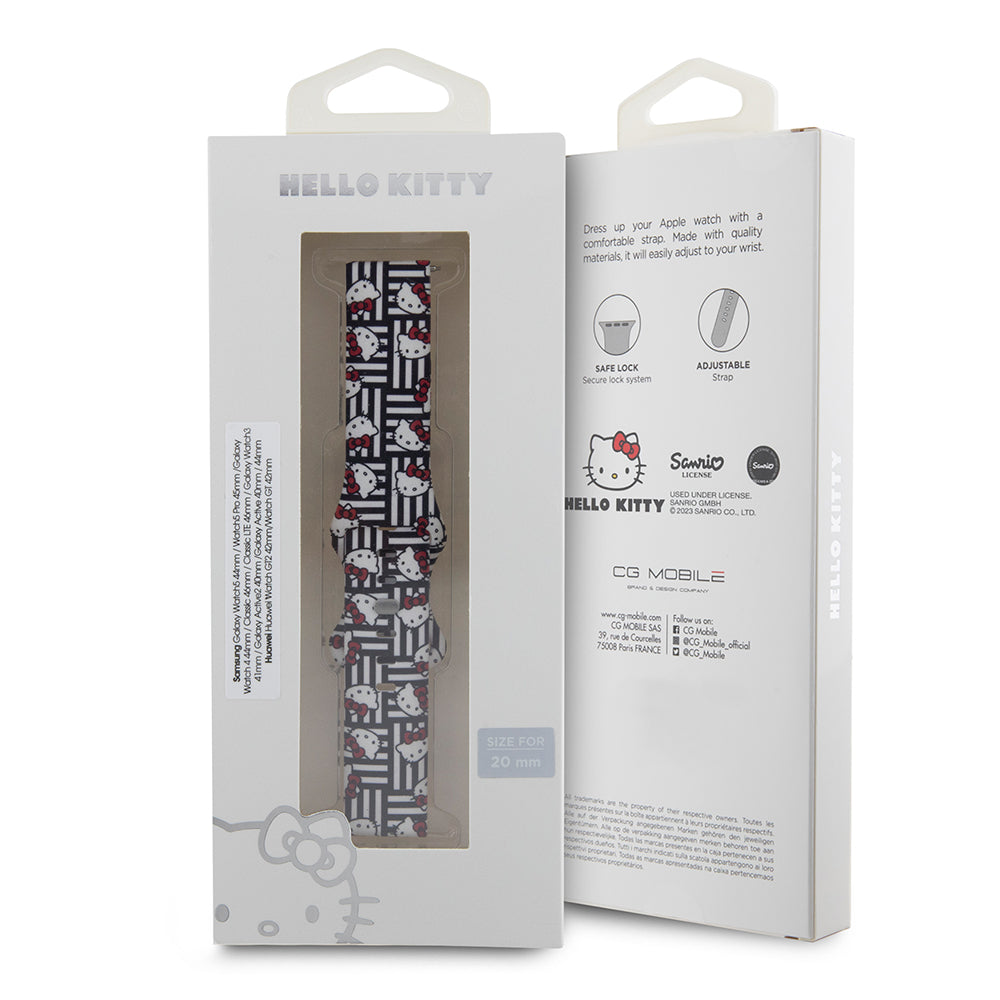 Hello Kitty Silikonarmband mit Graffiti-Tags für Samsung Galaxy Watch / Huawei Watch Series, Schwarz