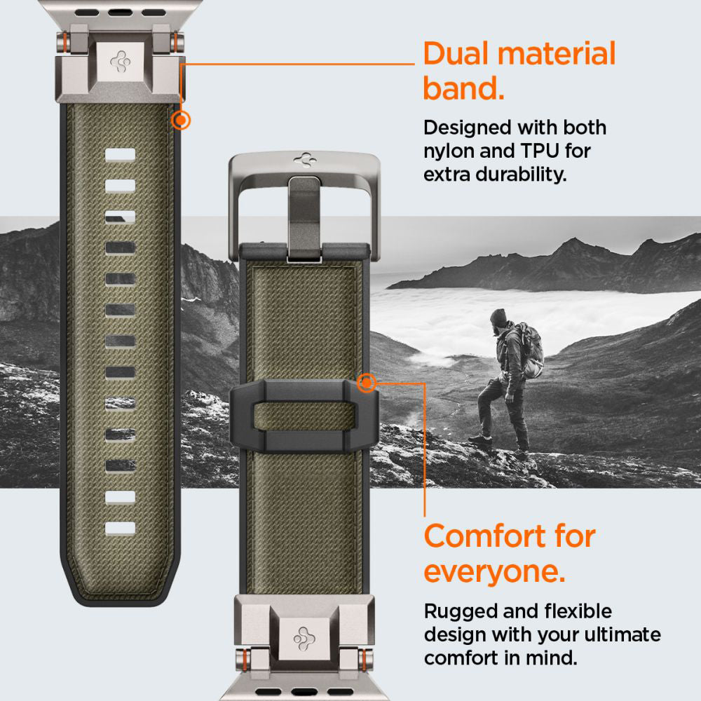 Spigen DuraPro Armor Gurt für Apple Watch 49mm / 46mm / 45mm / 44mm / 42mm Serie, Grün