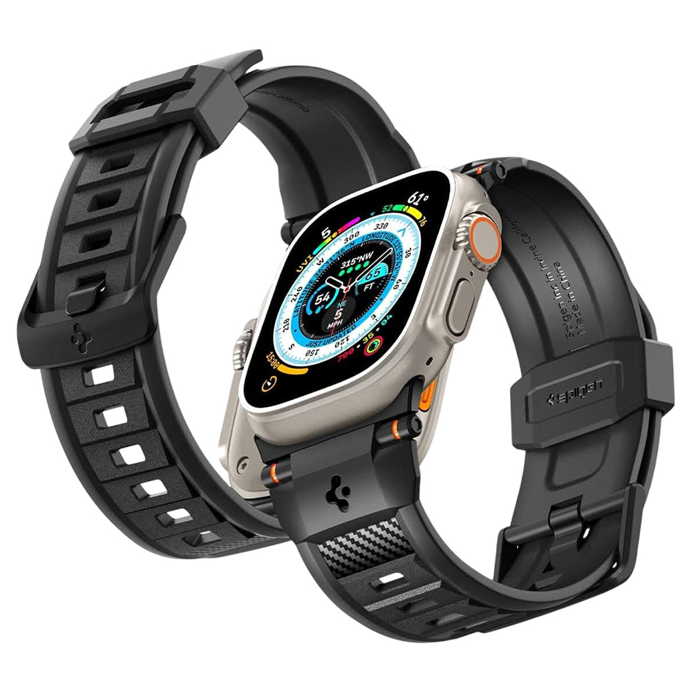 Cinturino Spigen Rugged per Apple Watch 49mm / 46mm / 45mm / 44mm / 42mm Series, Nero AMP07105