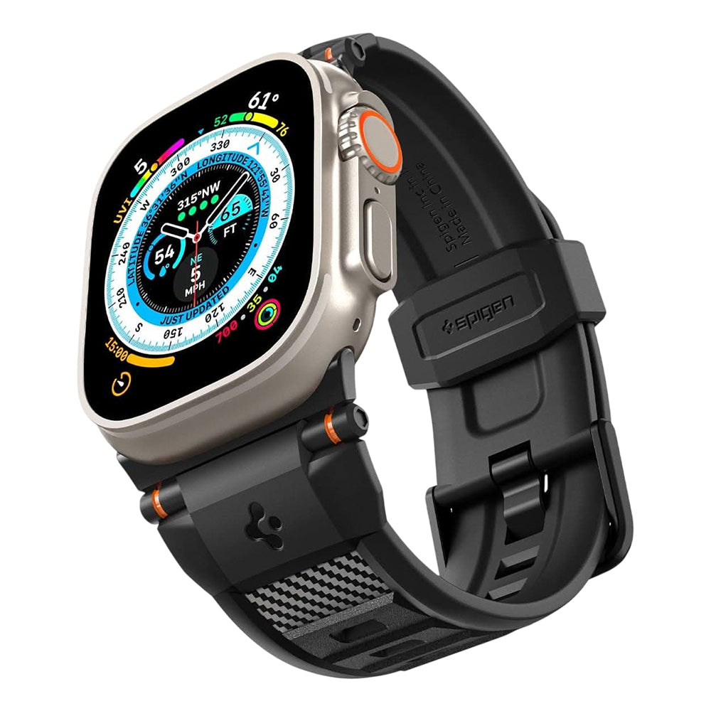 Cinturino Spigen Rugged per Apple Watch 49mm / 46mm / 45mm / 44mm / 42mm Series, Nero AMP07105