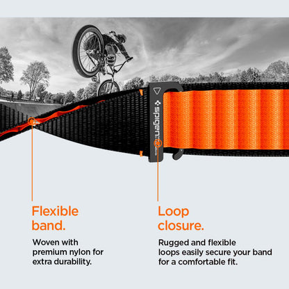 Cinturino Spigen WBF1 per Apple Watch 49mm / 46mm / 45mm / 44mm Series, Nero Arancione