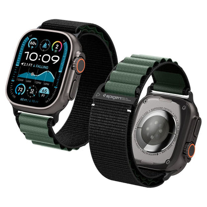 Cinturino Spigen WBF1 per Apple Watch 49mm / 46mm / 45mm / 44mm Series, Nero Verde