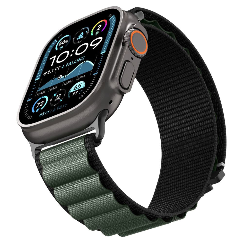 Cinturino Spigen WBF1 per Apple Watch 49mm / 46mm / 45mm / 44mm Series, Nero Verde