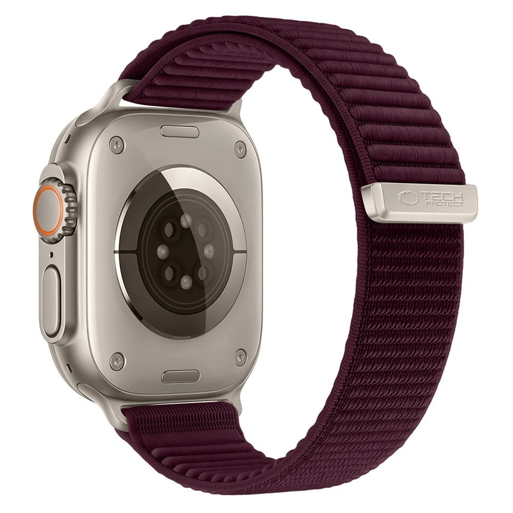 Tech-Protect NylonLoop Armband für Apple Watch 49 mm / 46 mm / 45 mm / 44 mm Serie, Burgunderrot