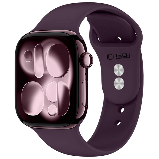 Bracelet Tech-Protect Silicone pour Apple Watch 49mm / 46mm / 45mm / 44mm Series, Bordeaux