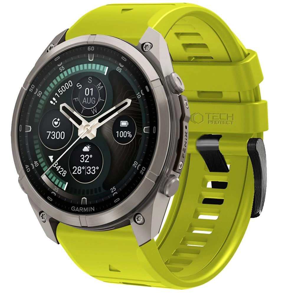 Techsuit-Silikonarmband für Garmin Fenix 5X / 5X Plus / 6X / 6X Pro / 7X / 8 / 8 Pro / 9 / 9 Pro, Grün