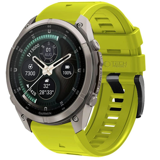 Techsuit-Silikonarmband für Garmin Fenix 5X / 5X Plus / 6X / 6X Pro / 7X / 8 / 8 Pro / 9 / 9 Pro, Grün