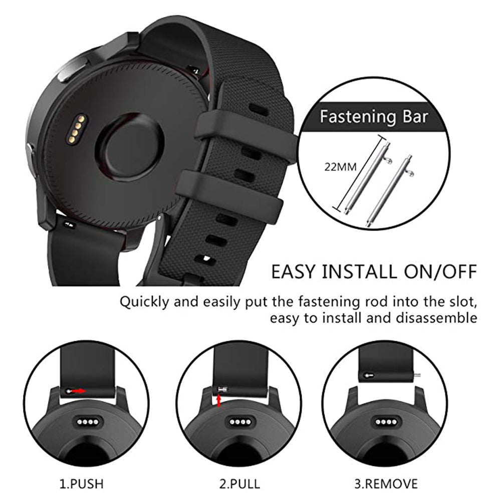 Cinturino Techsuit W006 per Samsung Galaxy Watch / Huawei Watch Series, 20mm, Nero