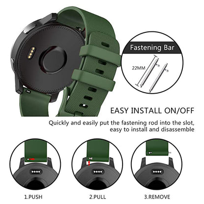Cinturino Techsuit W006 per Samsung Galaxy Watch / Huawei Watch Series, 20mm, Verde.