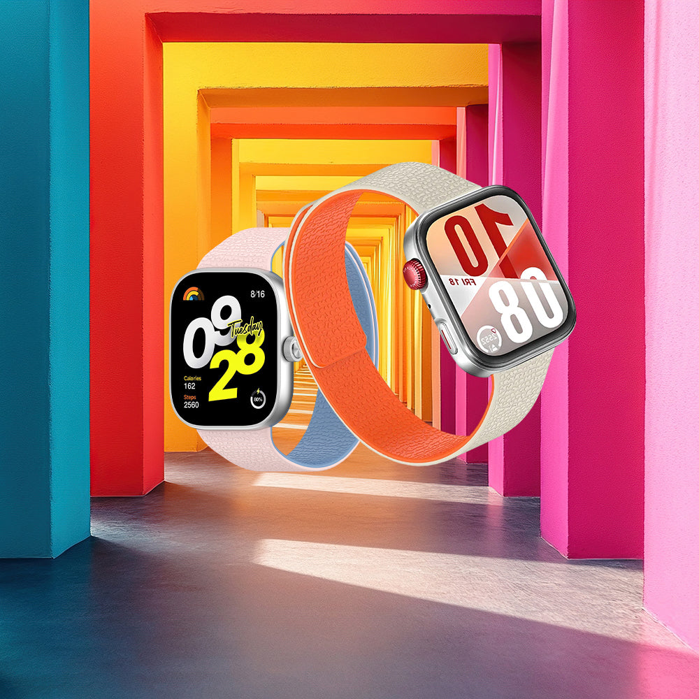 Cinturino Techsuit W016 per Xiaomi Smart Band / Watch Series, Nero Ciliegia