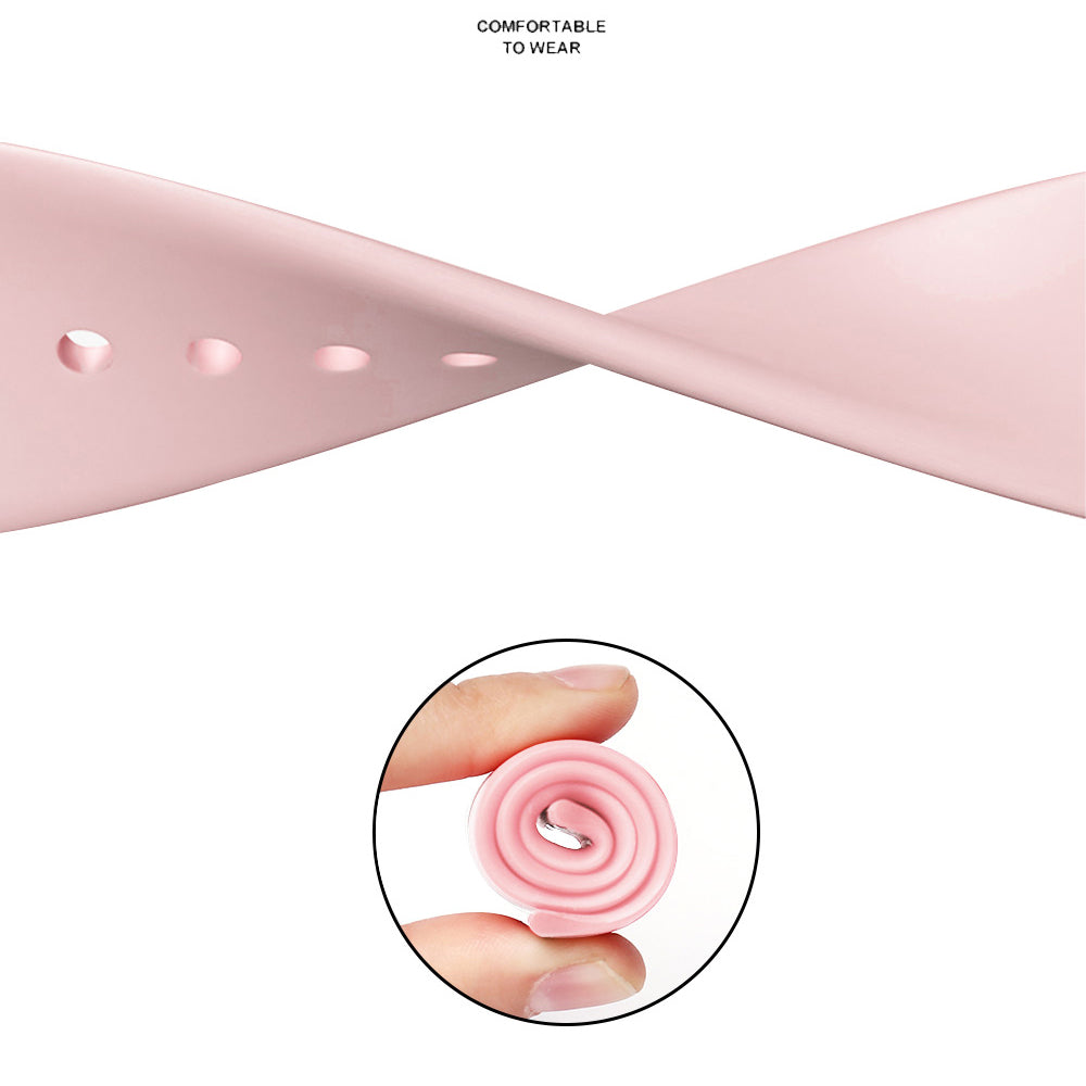 Bracelet Techsuit W031 pour Apple Watch 42mm / 41mm / 40mm / 38mm Series, Rose Pâle