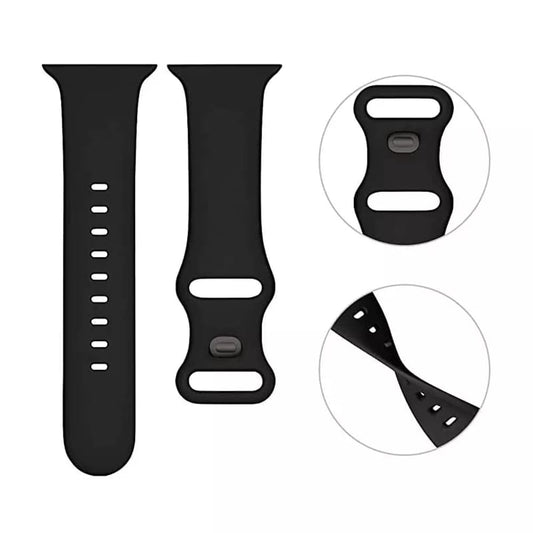 Techsuit W031 Armband für Apple Watch 49mm / 46mm / 45mm / 44mm / 42mm Serie, Schwarz