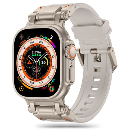 Techsuit W064 Armband für Apple Watch 49mm / 46mm / 45mm / 44mm / 42mm Serie, Silberfarben